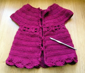 marguerite crochet cardigan before sleeves