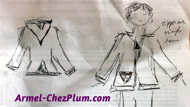 sketch for Armel hoodie by ChezPlum.com