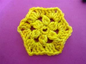 crochet flower hexagon by ChezPlum