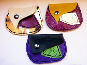 leather coin purses by Sylvie Damey