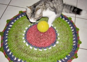 Round rug, free crochet pattern by Sylvie Damey http://sylviedamey.com