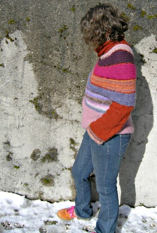 Enchanted Mesa sweater, pattern by WestKnit, knit by Sylvie Damey