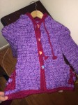 Ermeline hooded cardigan, crocheted by Julie, crochet pattern by Sylvie Damey chezplum.com