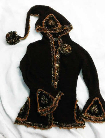 Jehanne hooded cardigan, pattern by Sylvie Damey, made by TrishJones