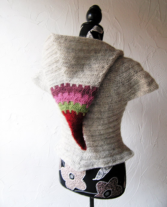 Lett lopi crocheted hooded jacket by Sylvie Damey